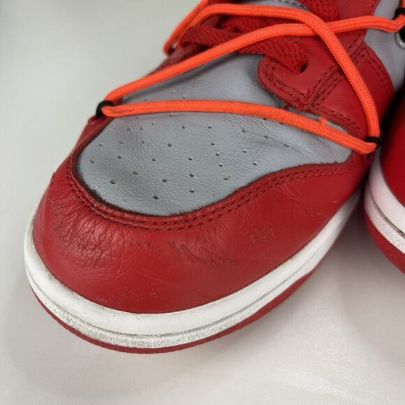 Nike Dunk Low x OFF-WHITE University Red 2019 Men's Size 11.5 AUTHENTIC - Picture 9 of 16